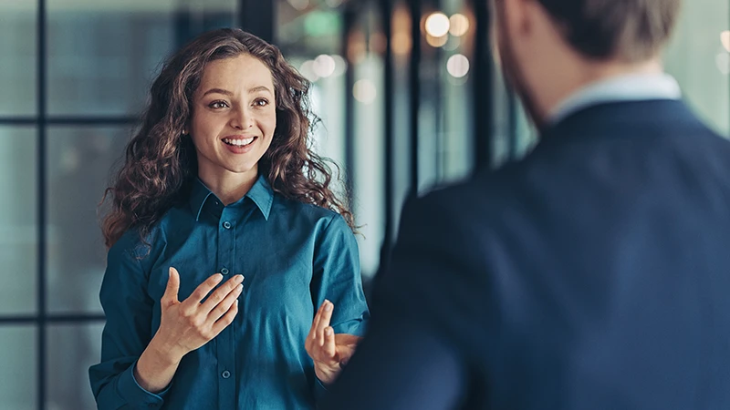 Co-workers collaborating together