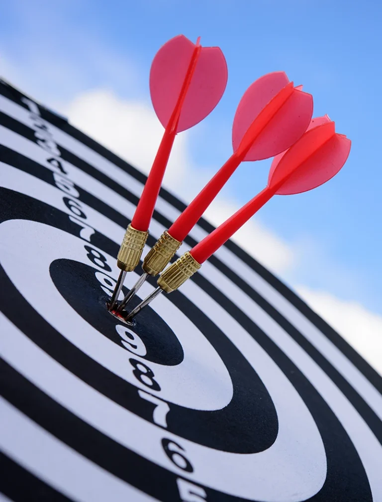 Arrows in a dartboard